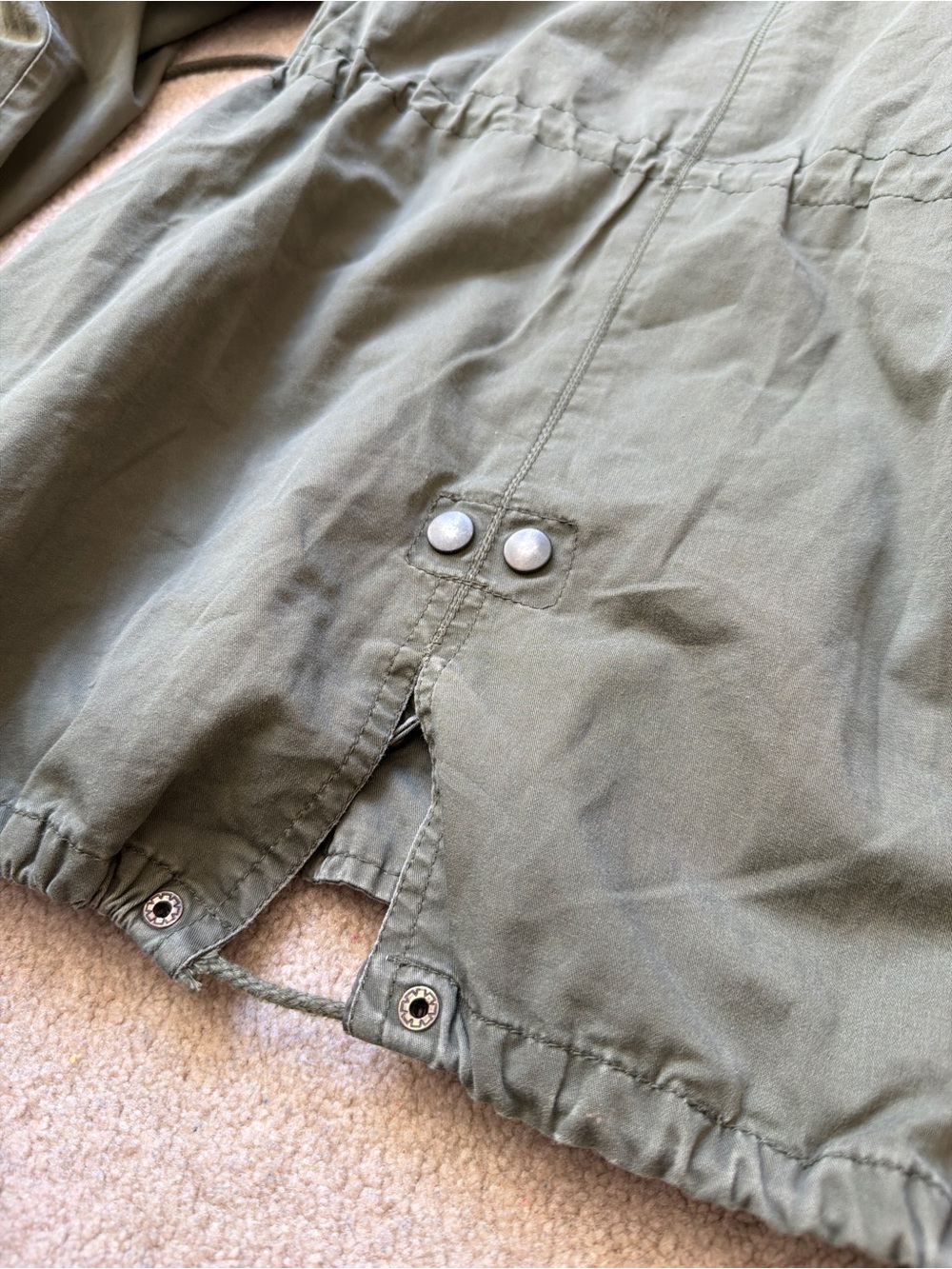 U2B Women’s Olive Green Hooded Utility Anorak Jacket Size Large - Picture 8 of 8